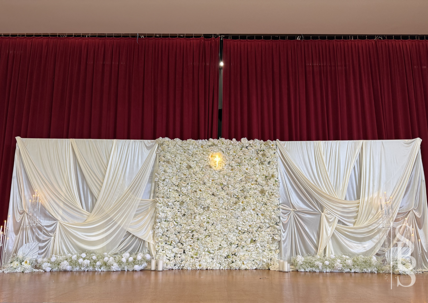 Flower Wall & Drapes 9m x 3m