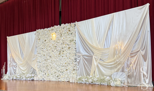 Flower Wall & Drapes 9m x 3m